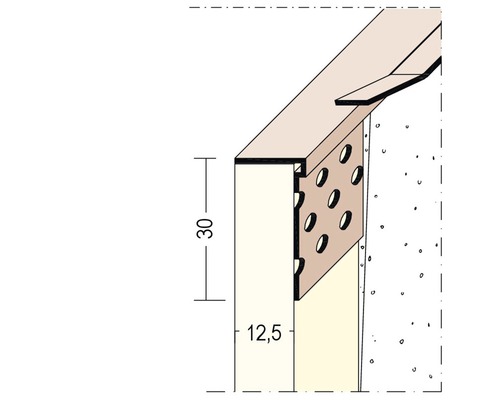 PROTEKTOR Göppinger Abschlussprofil Hart-PVC für Trockenbau ab 12,5 mm für Putzstärke 2 mm 3050 mm x 30 mm x 12,5mm Pack = 50 St