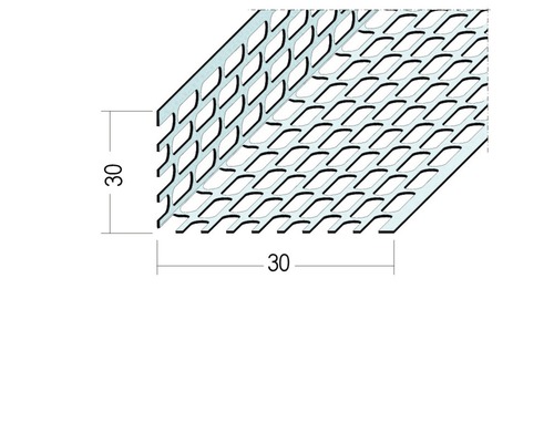 PROTEKTOR Lüftungswinkel mit beidseitiger Ovalllochung Aluminium 2500 mm x 30 mm x 30 mm Bund = 20 St