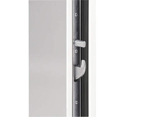 Detailansicht eines Fensterrahmens mit Verschlussmechanismus