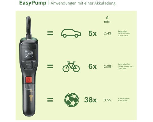 Akku-Druckluftpumpe Reifenfüller Bosch EasyPump 3,6V
