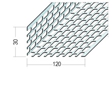 Kantenschutzprofil mit den Maßen 30 mal 120 Millimeter