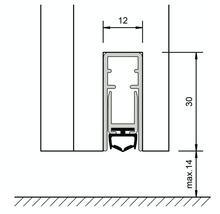 Automatische Türbodendichtung Länge 709 mm Nutbreite 12 mm aluminium-thumb-1
