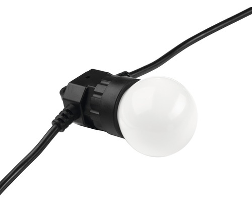 Lichterkette mit weißer, runder Glühbirne