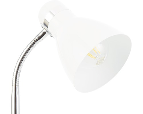 Weiße Schreibtischlampe mit flexiblem Arm