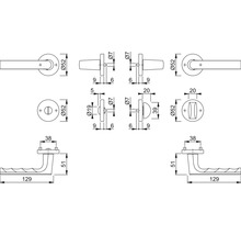 Rosettengarnitur WC Hoppe 11761933 Hamburg 1700/42KV/42KVS edelstahl