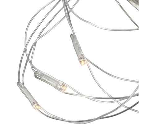LED-Lichterkette mit transparentem Kabel und warmweissem Licht