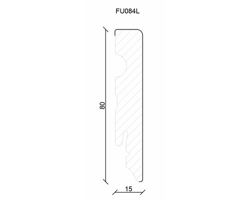 FU084L Sockelleiste Profil mit den Maßen 80 mal 15 Millimeter