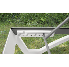 Sonnenliege GARDEN PLACE Elena 170 x 69 x 31 cm grau weiss, mit Liegefläche aus robustem Textilgewebe, stabiles Aluminiumgestell, Rückenlehne verstellbar, Stapelfunktion für platzsparende Lagerung