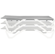 Sonnenliege GARDEN PLACE Elena 170 x 69 x 31 cm grau weiss, mit Liegefläche aus robustem Textilgewebe, stabiles Aluminiumgestell, Rückenlehne verstellbar, Stapelfunktion für platzsparende Lagerung