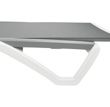 Sonnenliege GARDEN PLACE Elena 170 x 69 x 31 cm grau weiss, mit Liegefläche aus robustem Textilgewebe, stabiles Aluminiumgestell, Rückenlehne verstellbar, Stapelfunktion für platzsparende Lagerung