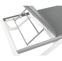 Sonnenliege GARDEN PLACE Elena 170 x 69 x 31 cm grau weiss, mit Liegefläche aus robustem Textilgewebe, stabiles Aluminiumgestell, Rückenlehne verstellbar, Stapelfunktion für platzsparende Lagerung