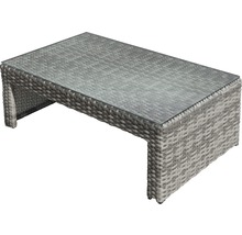 Gartenmöbelset GARDEN PLACE Chicago 4-Sitzer 4-tlg. grau aus Polyrattan und robustem Aluminium, Rückenlehne verstellbar, inkl. Sitzkissen