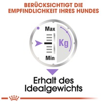 Grafik zur Gewichtskontrolle bei Hundenahrung