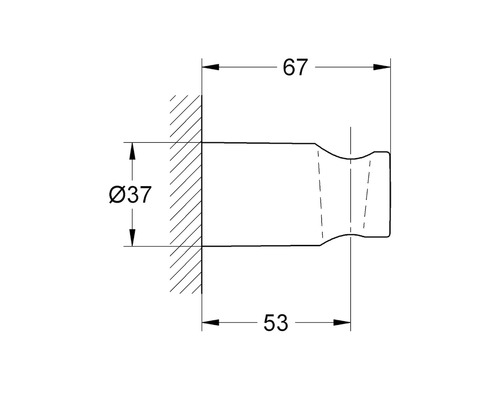 Technische Zeichnung eines Bauteils mit Maßangaben