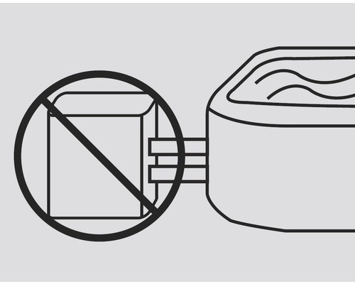 Symbol für nicht abnehmbare Pumpen an Whirlpools