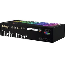Verpackung einer Twinkly Light Tree Lichterkette mit 300 RGBW LEDs, 2 Meter Länge und Smart Home Kompatibilität