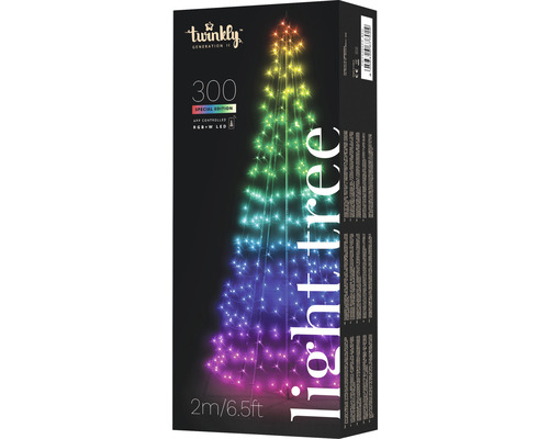 Verpackung einer Twinkly Lichterkette Generation II mit 300 RGBW LED Lichtern und App Steuerung, Laenge 2 Meter