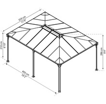 Pavillon Palram – Canopia Martinique 5000 Premium Garden Gazebo inkl. Vorhangset 493 x 359 cm anthrazit