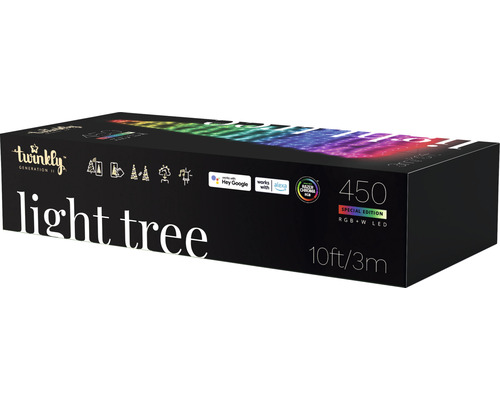 Verpackung einer Twinkly Light Tree Lichterkette mit 450 RGBW LED Lichtern und 3 Meter Länge