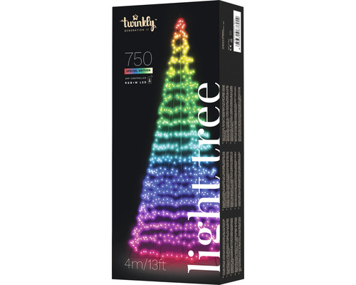 Verpackung der Twinkly Lichterkette mit 750 RGBW LED Lichtern zur Dekoration eines Weihnachtsbaums.