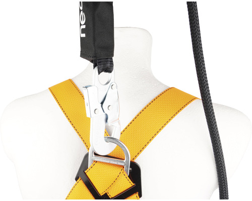 Auffanggurt Detailansicht mit Karabinerhaken