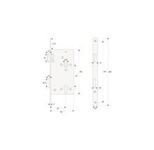 Einsteckschloss Abus rechts gold ESHT PZ R G 65/92/20 mm Falz