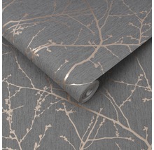 Graue Tapete mit Zweig-Motiv