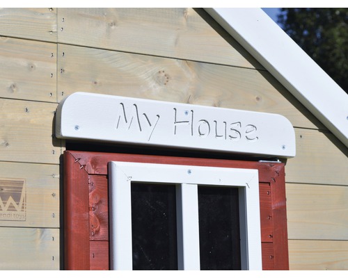 Detailansicht eines Spielhauses mit dem Schriftzug ''My House''