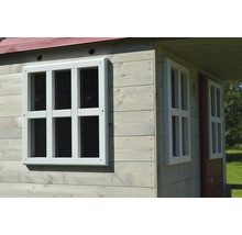 Spielhaus Frosch Holz mit Veranda und Rutsche rot-thumb-5