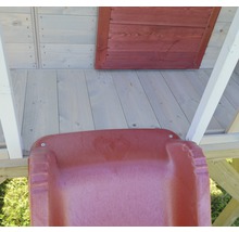 Spielhaus Frosch Holz mit Veranda und Rutsche rot-thumb-6