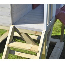 Spielhaus Frosch Holz mit Veranda und Rutsche rot-thumb-8