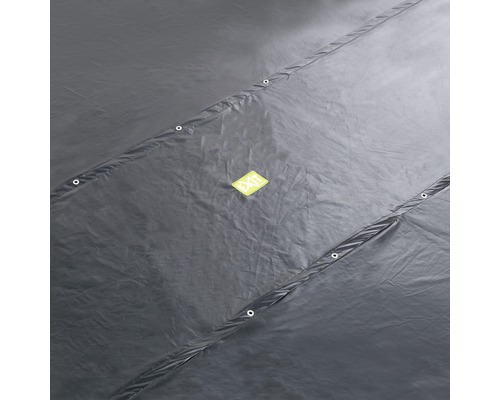 Graue EXIT Abdeckung mit Ösen und Logo