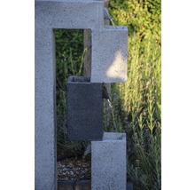 Design Gartenbrunnen mit LED 40,5x21,5x90,5 cm Kunststein grau inkl. Schlauch und Pumpe-thumb-7
