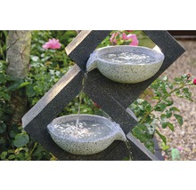 Gartenbrunnen mit LEDs und 4 Schalen 41,5x20,5x100,5 cm Kunststein grau inkl. Schlauch und Pumpe-thumb-5