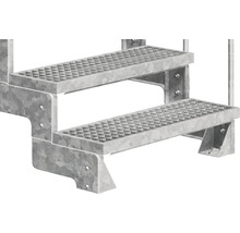 Treppe aus Metall mit zwei Stufen