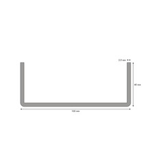 U-Profil mit den Maßen 100 mm x 40 mm x 2 mm