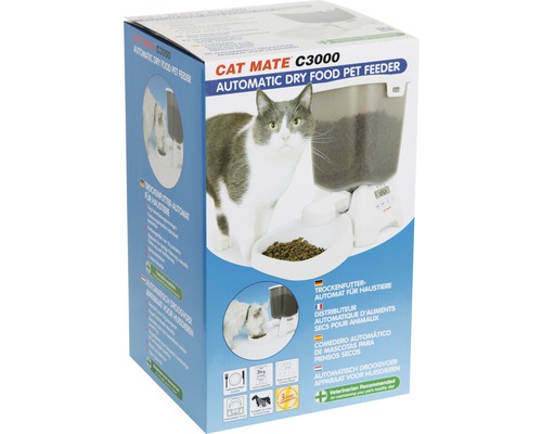 Cat Mate C3000 automatischer Futterautomat für Trockenfutter in Verpackung