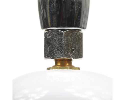 Detailansicht eines Gasflaschenanschlusses.