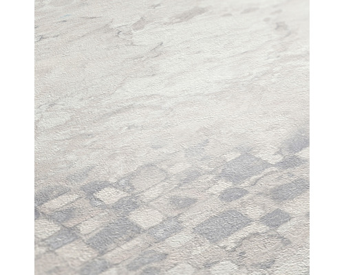 Nahaufnahme einer weißen Vinyltapete mit Steinmuster