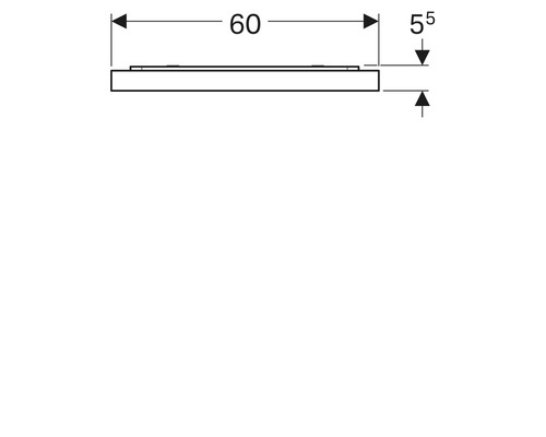 Technische Zeichnung mit Maßangaben 60 und 5