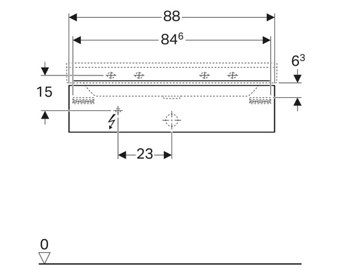 Technische Zeichnung mit Maßangaben