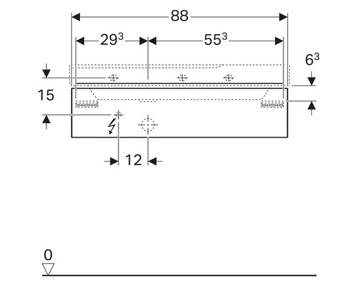 Technische Zeichnung mit Maßangaben