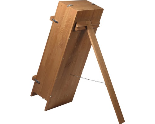 Hölzerner Bausatz für eine Kipplaube mit Ständer.
