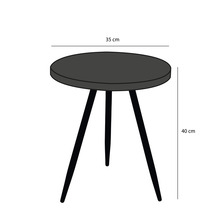 Runder Beistelltisch mit drei Beinen, Durchmesser 35 cm, Höhe 40 cm