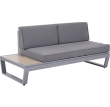 Gartensofa mit Aluminiumrahmen und grauen Polstern
