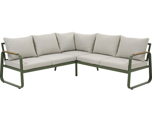 Ecksofa mit Metallrahmen und Polsterkissen für den Aussenbereich