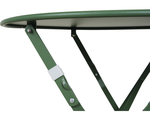 Detailansicht eines Klapptisches aus Metall