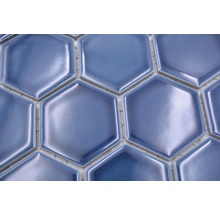 Keramikmosaik HX530 Hexagon Uni baugrün glänzend-thumb-3