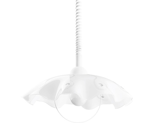 Weiße Hängelampe mit Lampenschirm