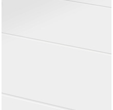 Weiße Möbelfront mit horizontalen Linien